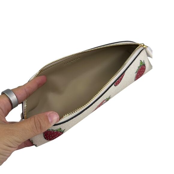 Coach Pencil Case With Strawberry Print - Picture 7 of 9